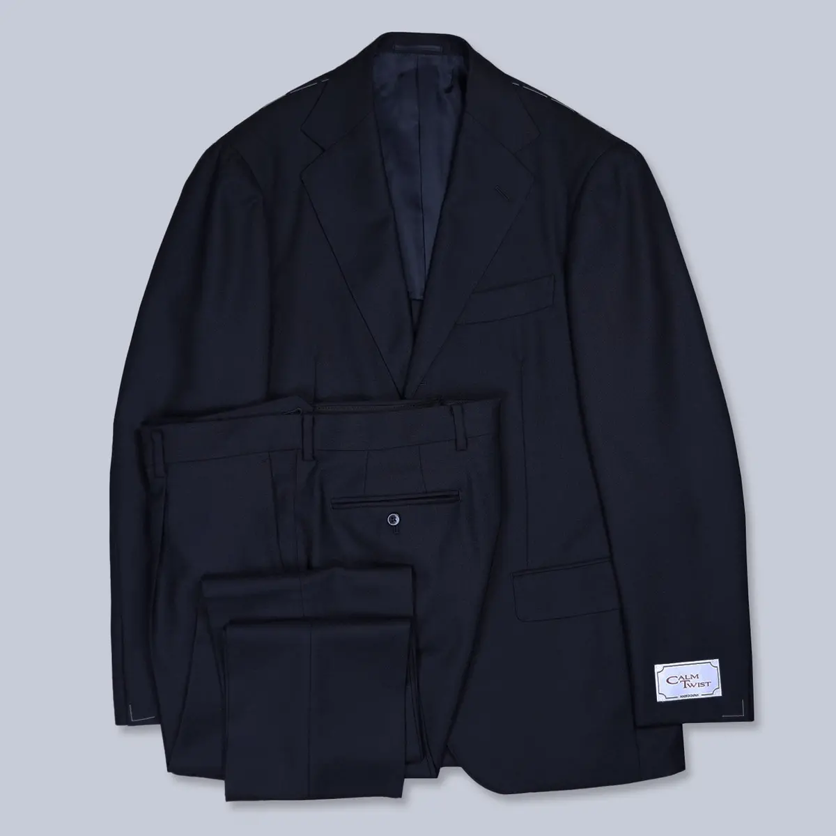 Navy Wool Calm Twist Suit 1