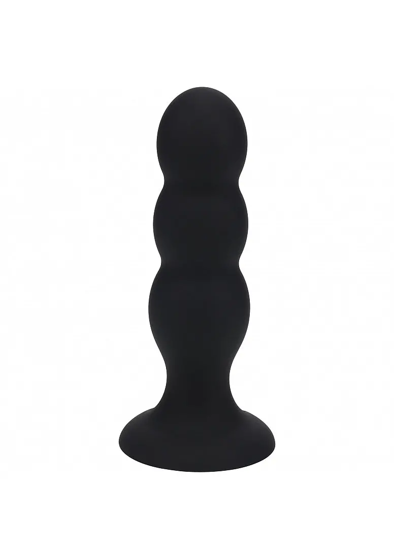 Levelz - Tri Rattle Liquid Silicone Anal Plug - Large - Black 1