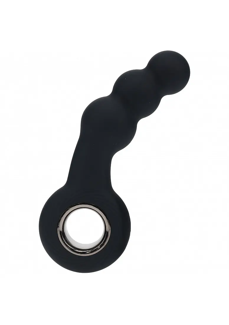 Levelz - Vibrating Beaded Silicone Prostate Massager With Loop - Black 1