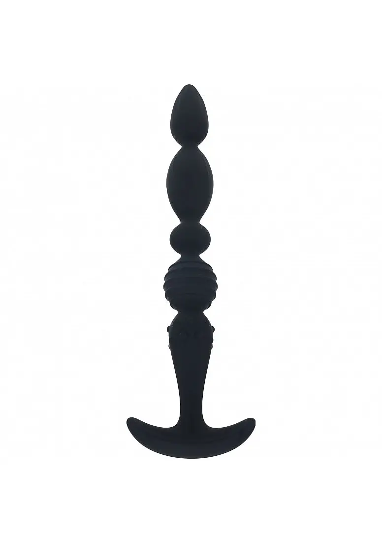 Levelz - Multi Textured Silicone Flared Anal Probe - Black 1
