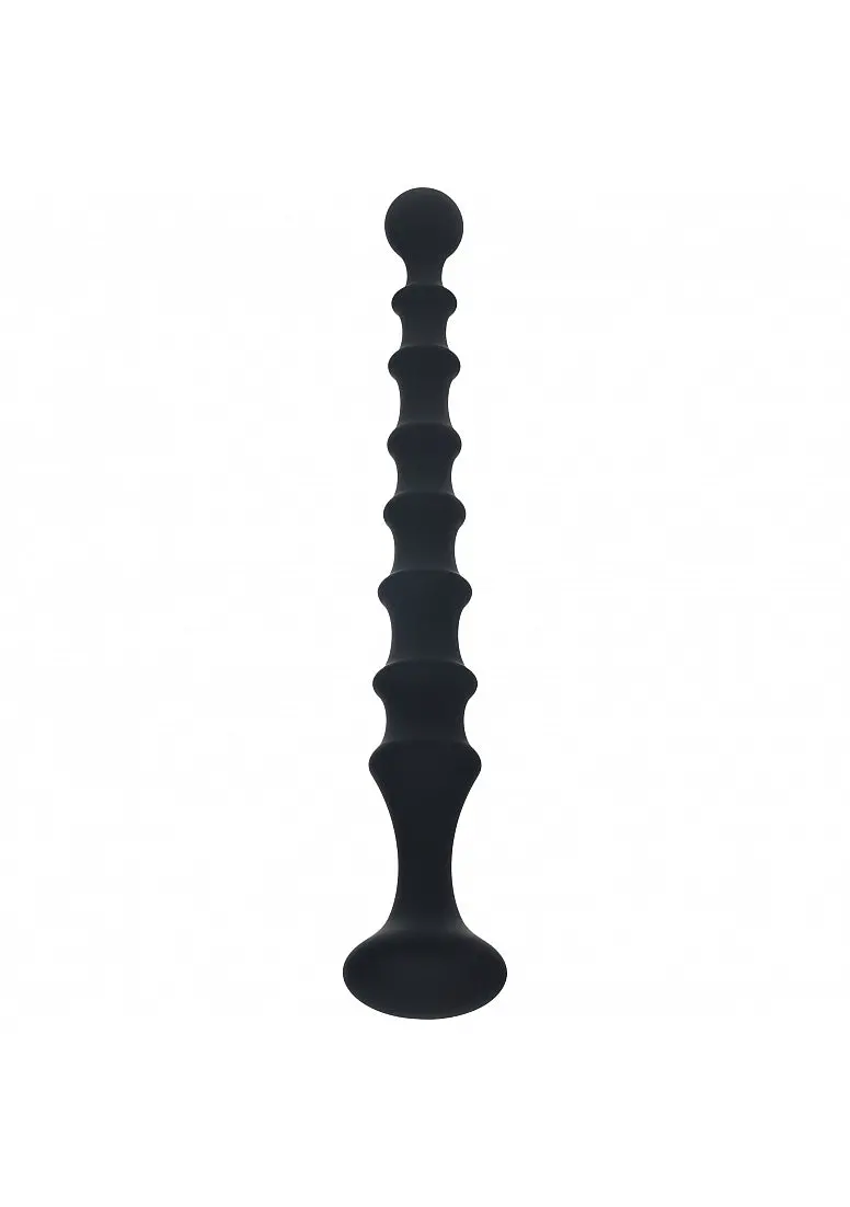 Levelz - Ribbed Silicone Flared Anal Probe - Black 1