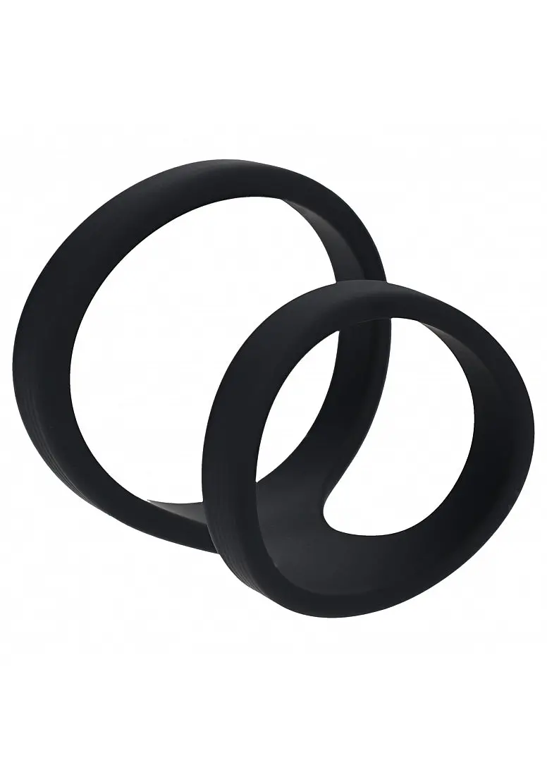 Levelz - 2 Loop Silicone Cock Ring - Black 1