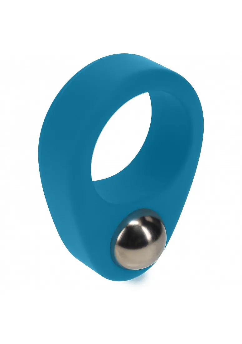 Levelz - Liquid Silicone Single Weighted Ball Cock Ring - Teal 1