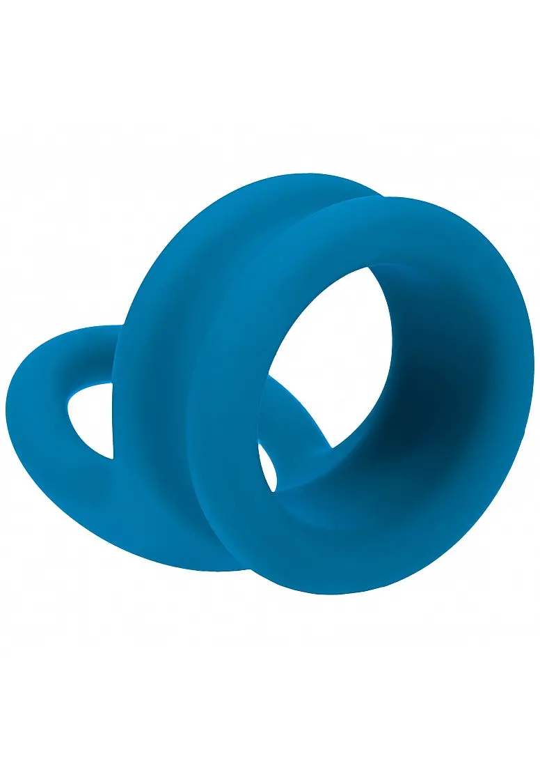Levelz - Wide Double O Silicone Cock Ring - L - Teal 1