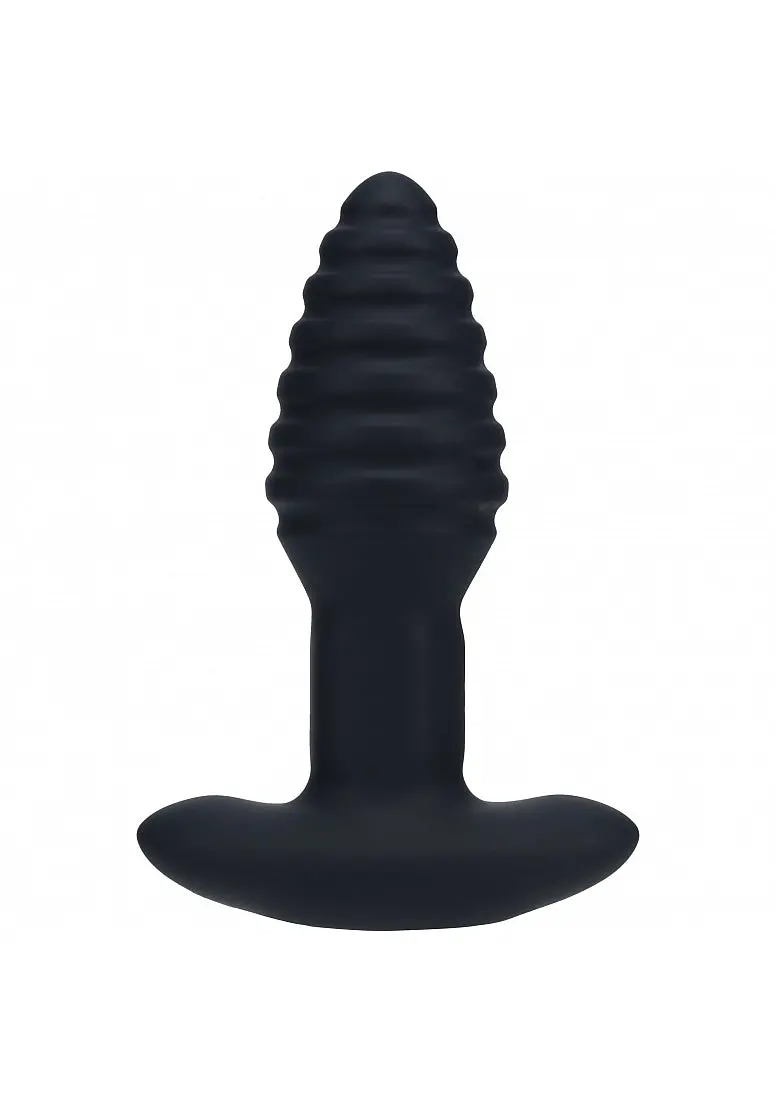 Levelz - Remote Control Vibrating & Rotating Ribbed Silicone Anal Plug - Black 1