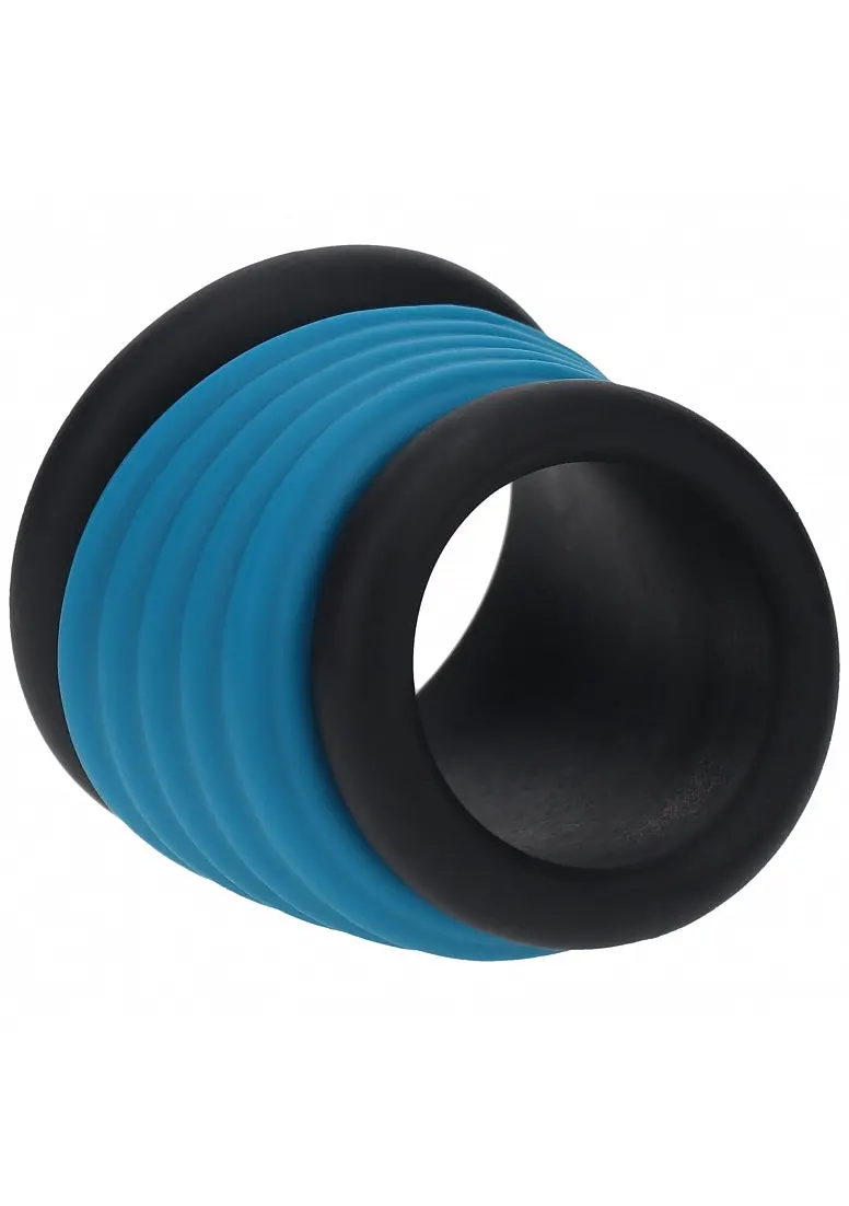 Levelz - Tube Silicone Cock Ring - Black/Teal 1