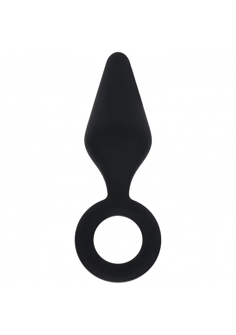 Levelz - Silicone Anal Plug With Loop - Medium - Black 1