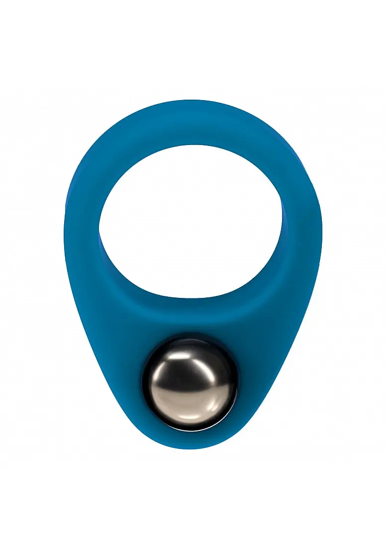 Levelz - Liquid Silicone Single Weighted Ball Cock Ring - Teal 2