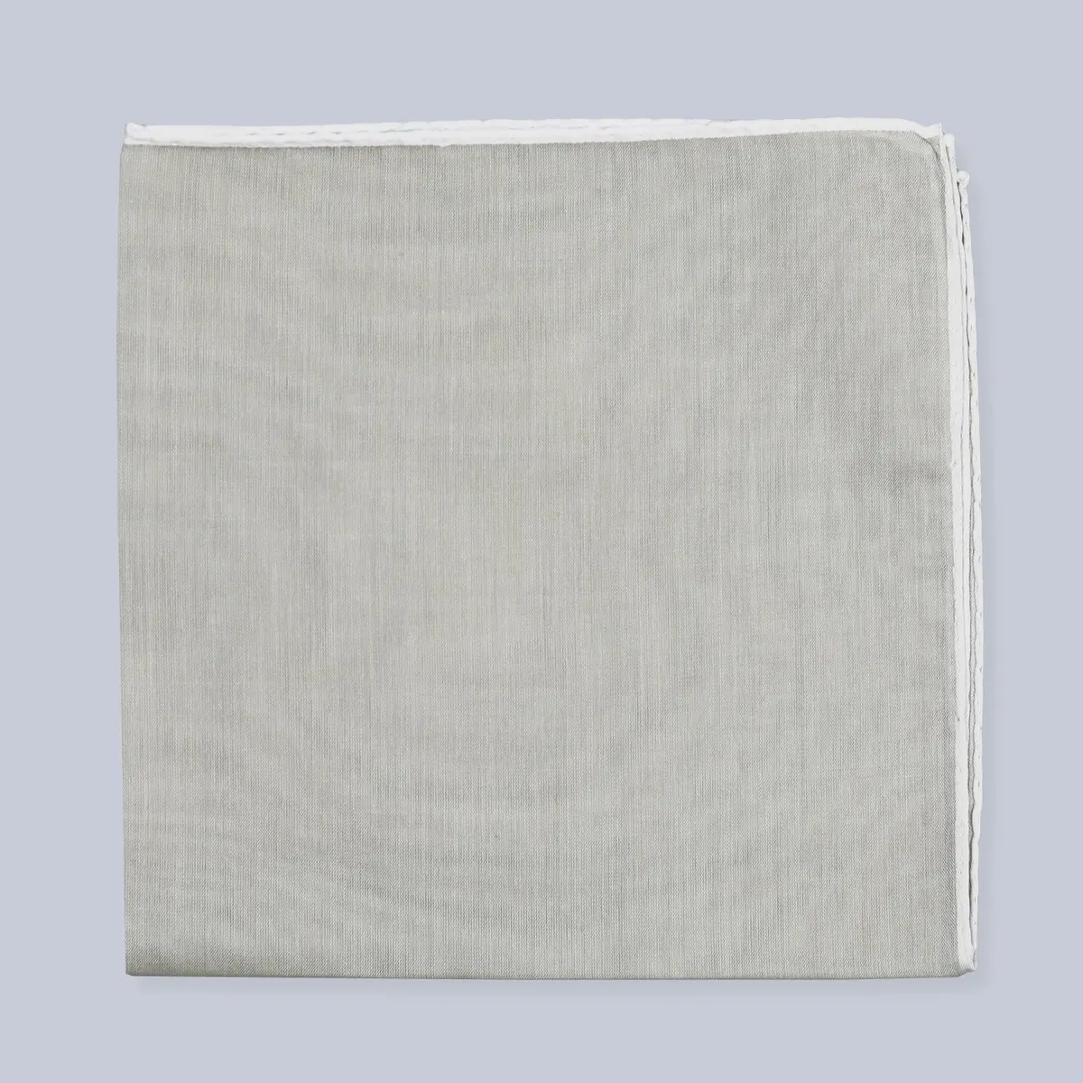 Beige White Satin Cotton Pocket Square 1