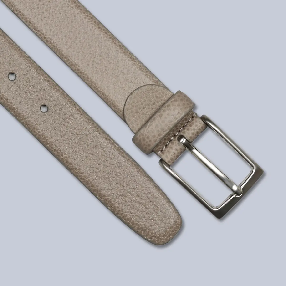 Dark Beige Grain 30Mm Leather Belt 1