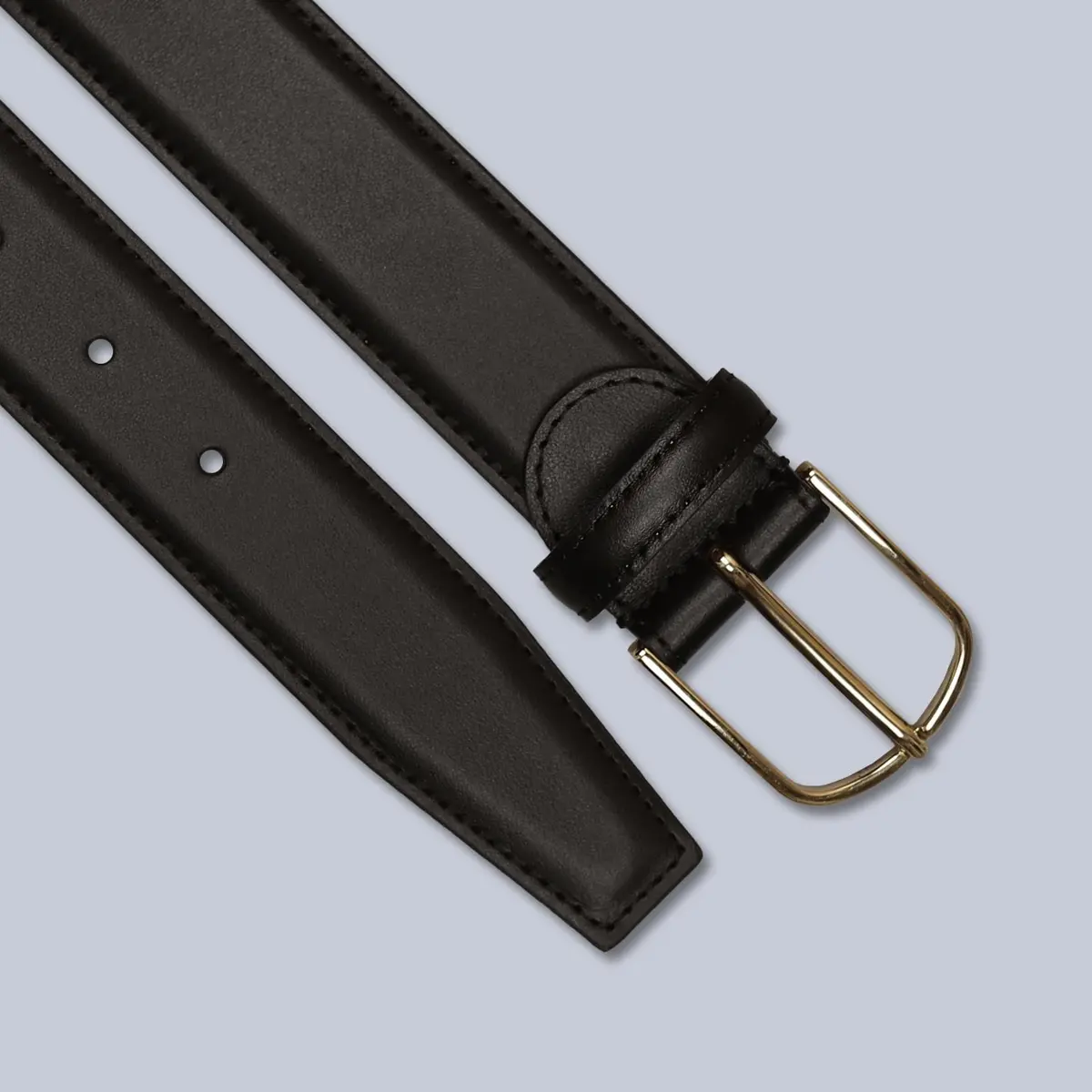 Dark Brown Leather Brass Buckle 35Mm Belt 1