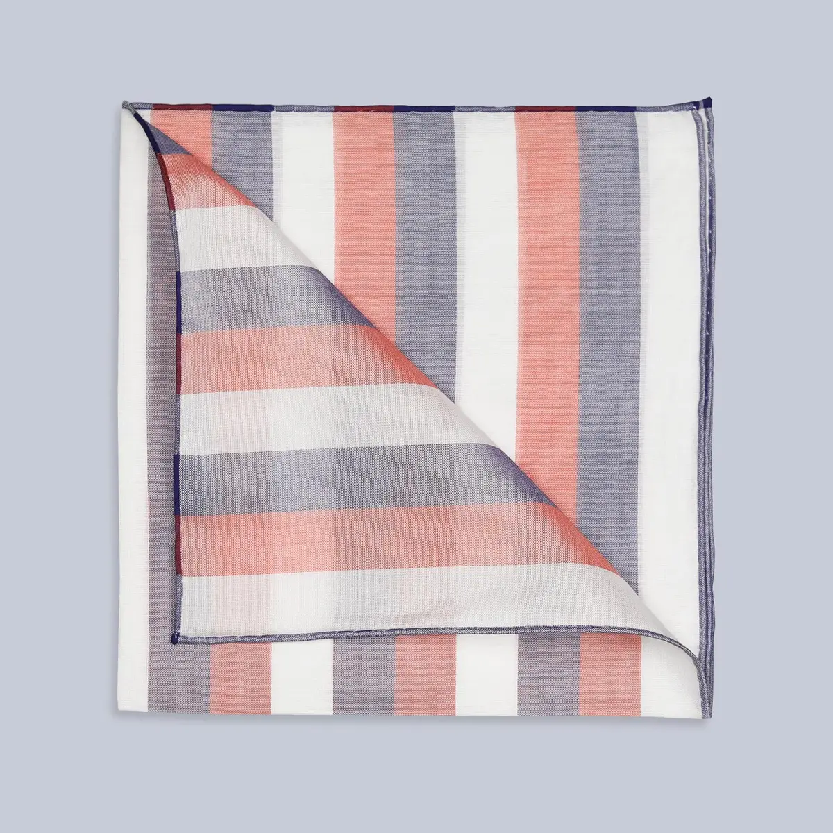 Orange Blue Ravello Cotton Pocket Square 1
