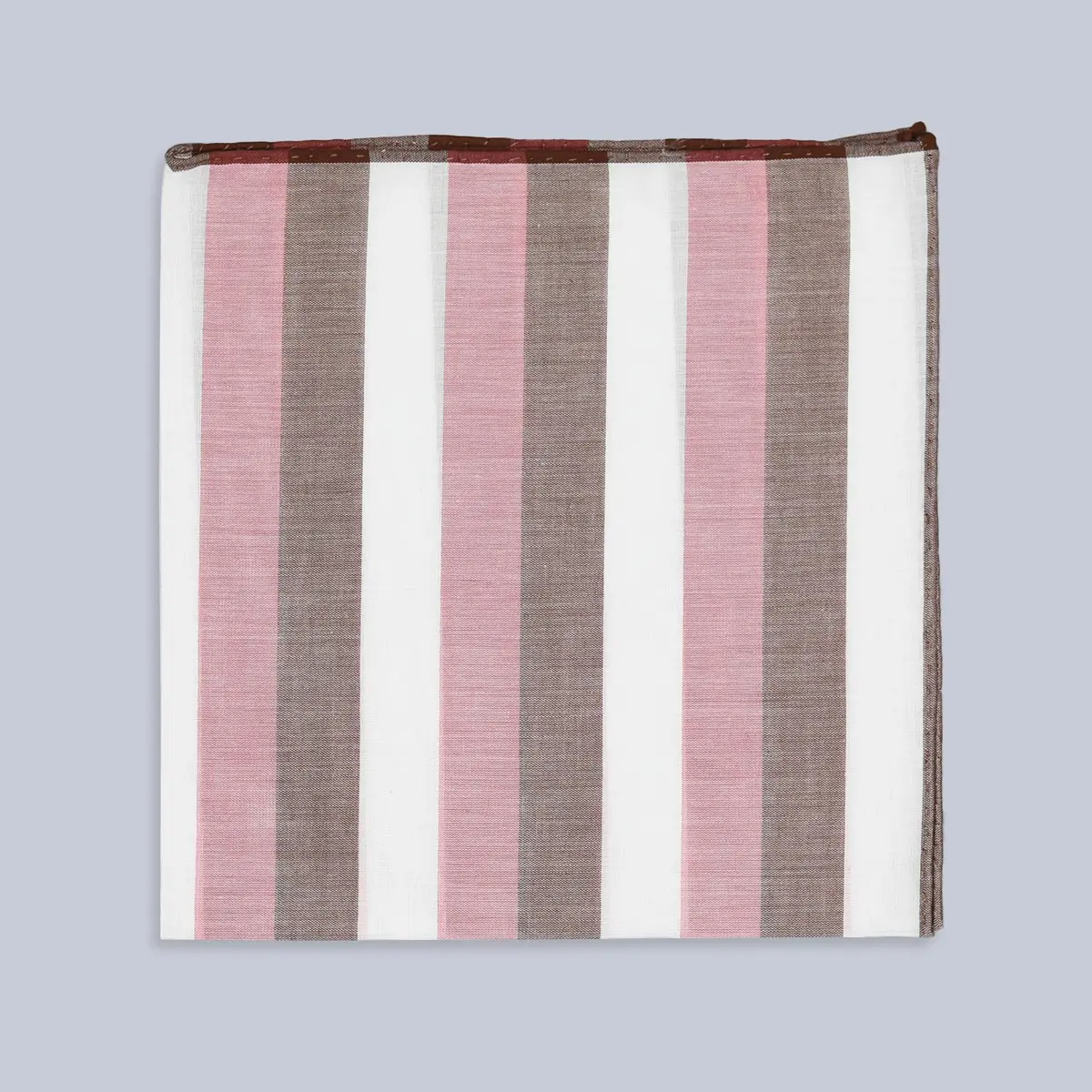 Pink Brown Ravello Fuchsia Cotton Pocket Square 1