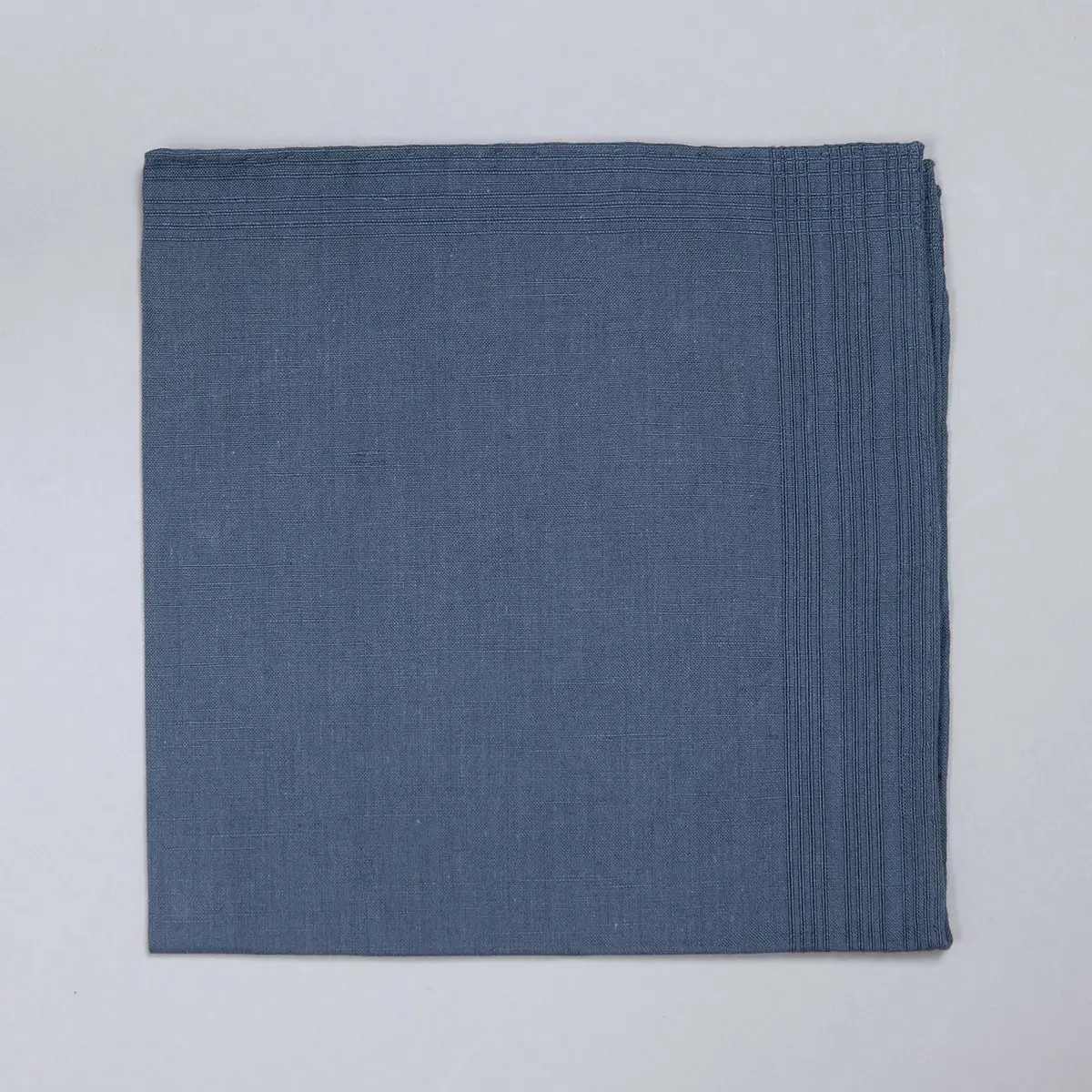 Denim Blue Cotton Linen Pocket Square 1