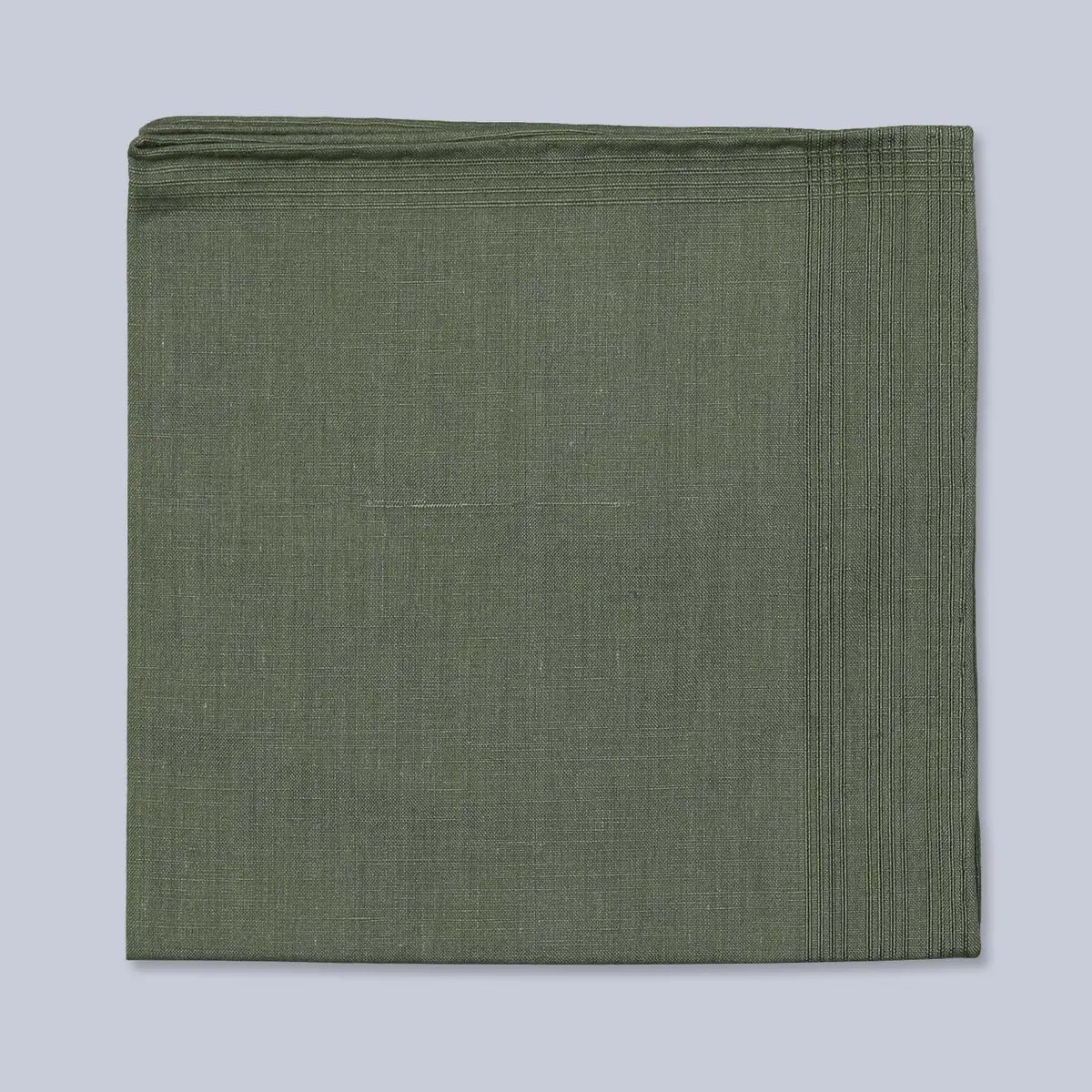 Green Cotton Linen Pocket Square 1