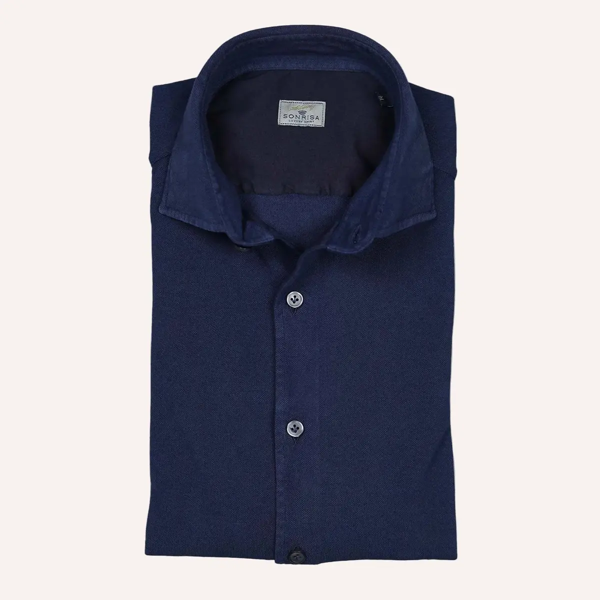 Dark Blue Cotton Jersey Shirt 1