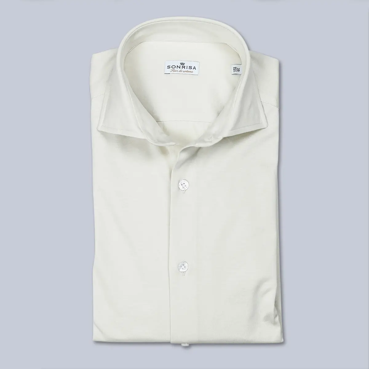 Light Beige Giza Cotton Jersey Shirt 1