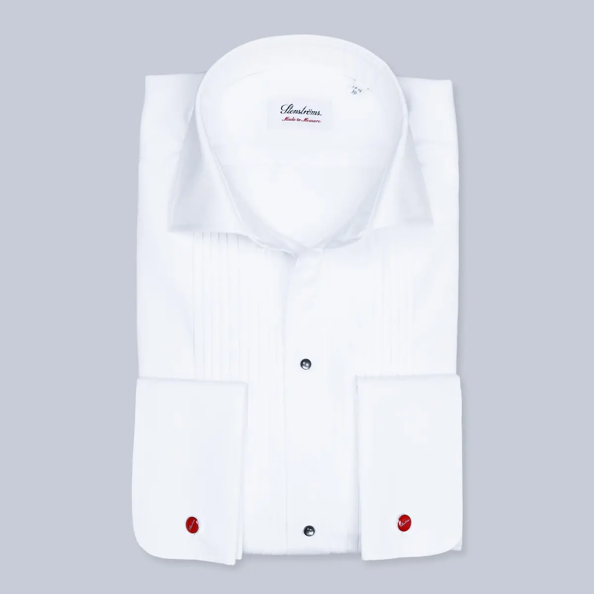 White Pleated Front Classic Tuxedo Shirt 1