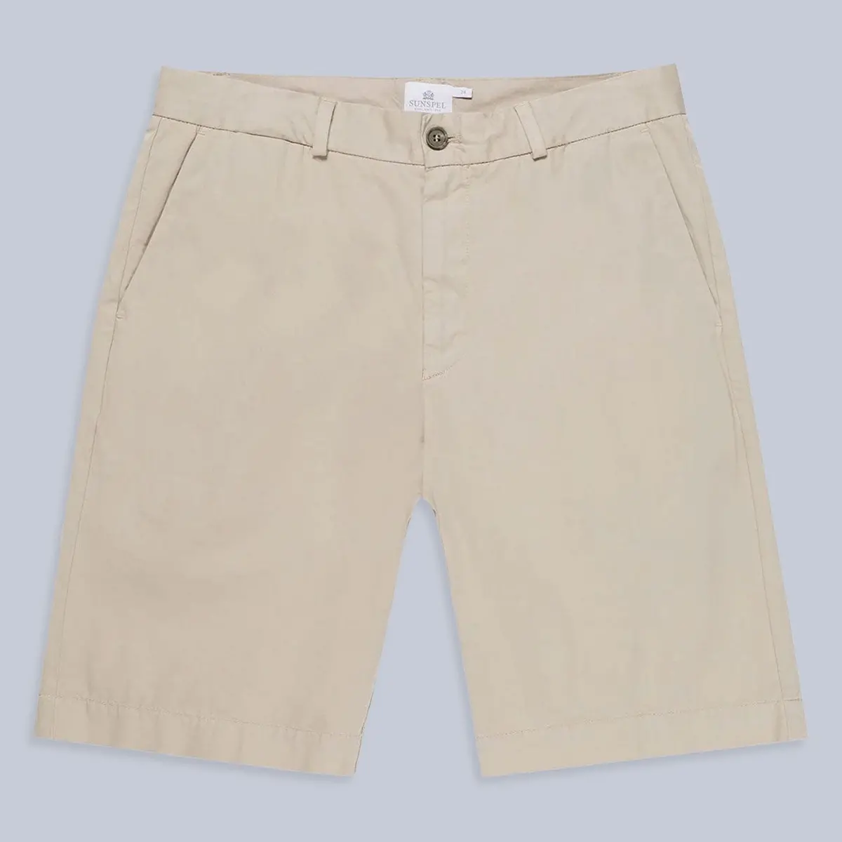 Beige Classic Cotton Chino Shorts 1