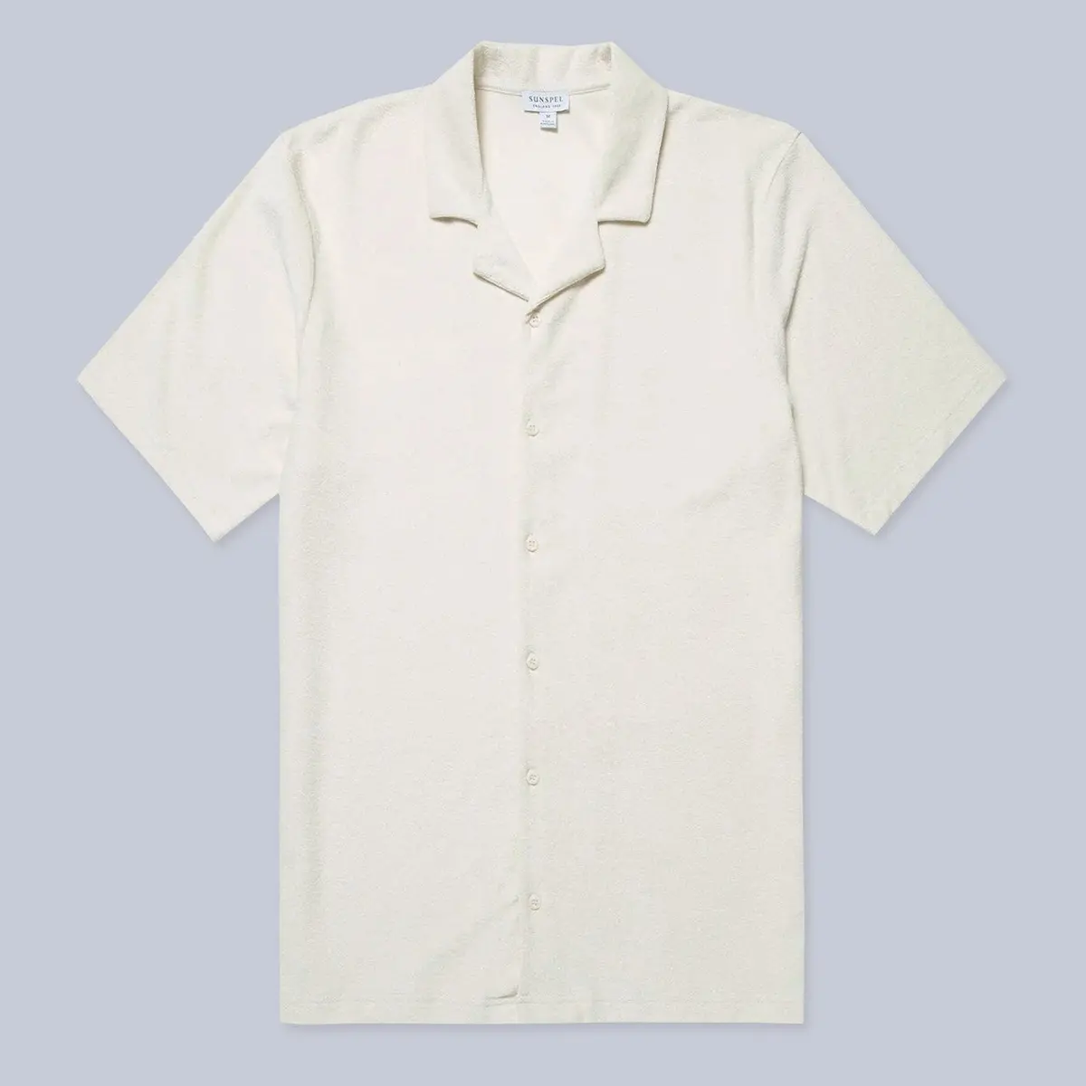 Ecru Towelling Camp Collar Shirt 1