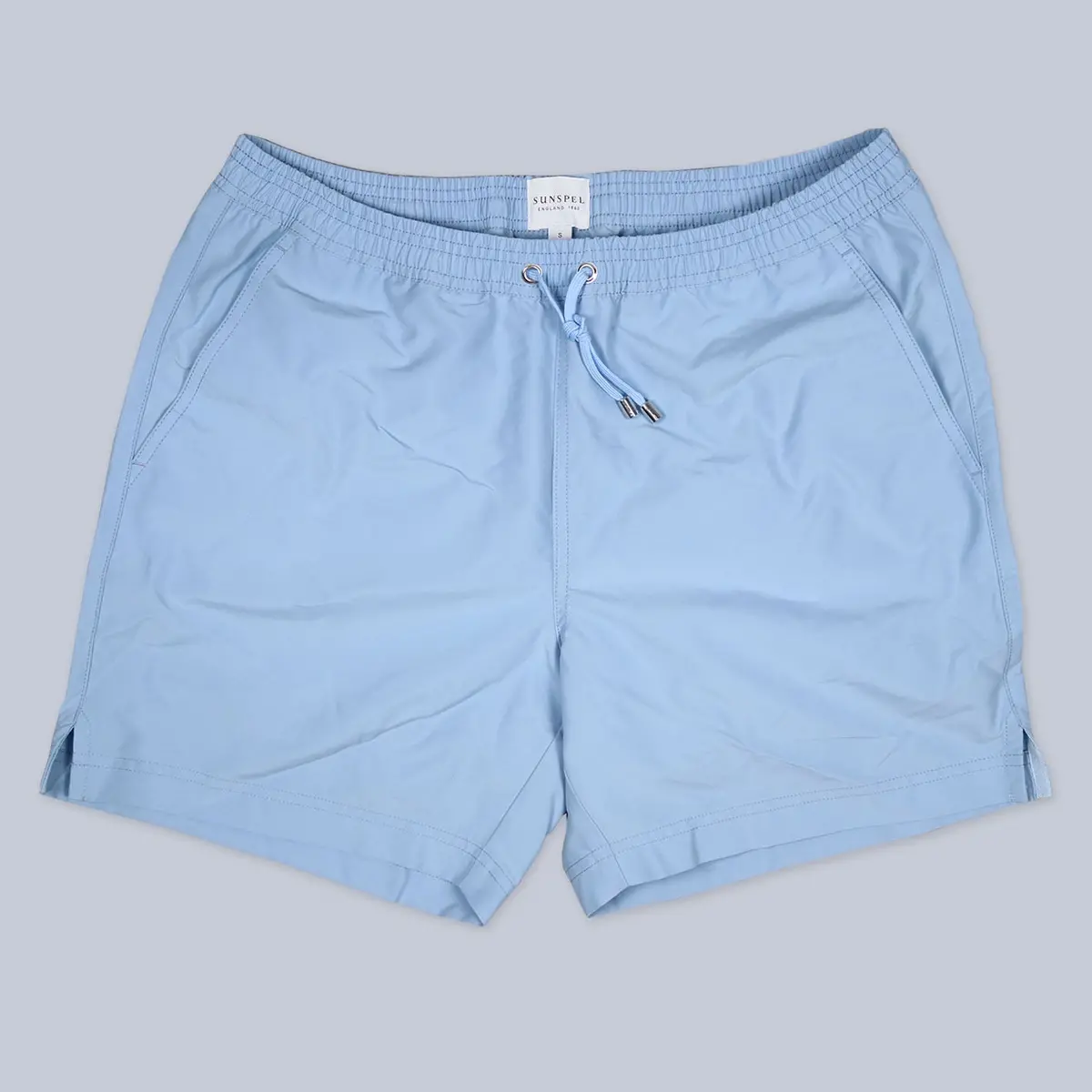 Light Blue Recycled Seaqual Drawstring Swim Shorts 1