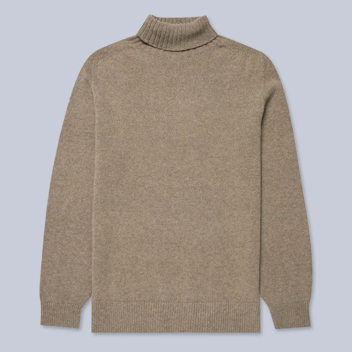 Light Brown Lambswool Roll Neck Sweater 1