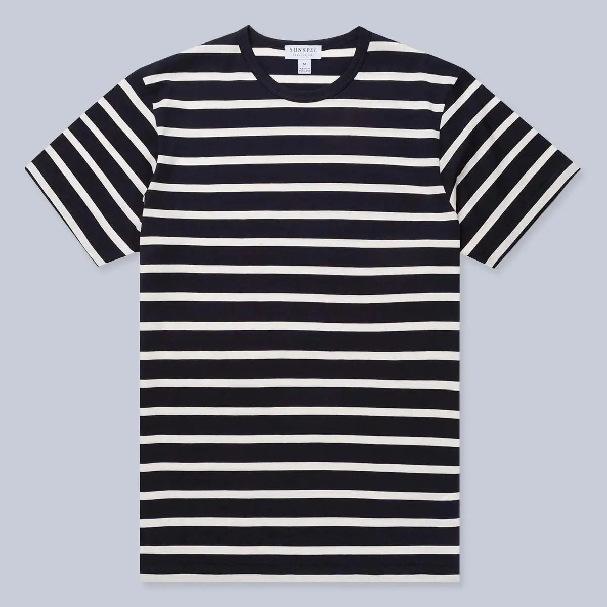 Navy Ecru Breton Stripe T-Shirt 1