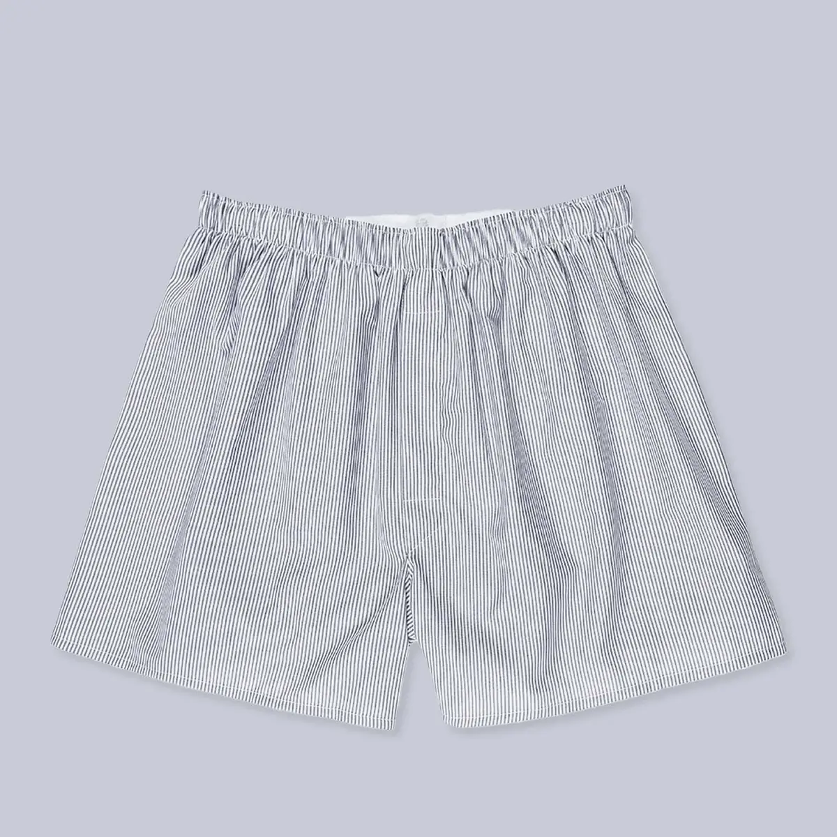 White Blue Pinstripe Cotton Boxer Shorts 1