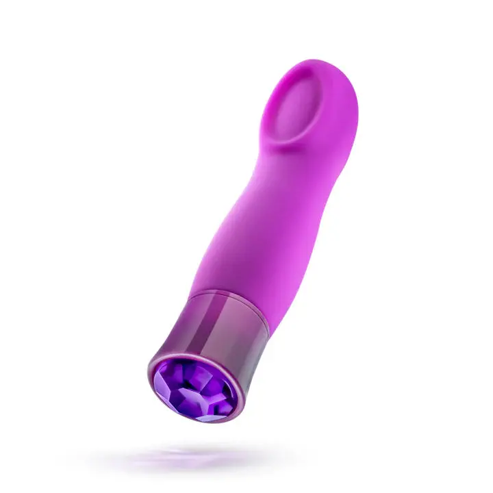 Oh My Gem Charm 5 Inch Warming G-Spot Vibrator In Amethyst - Made With Smooth Ultrasilk® Puria™ Silicone 1
