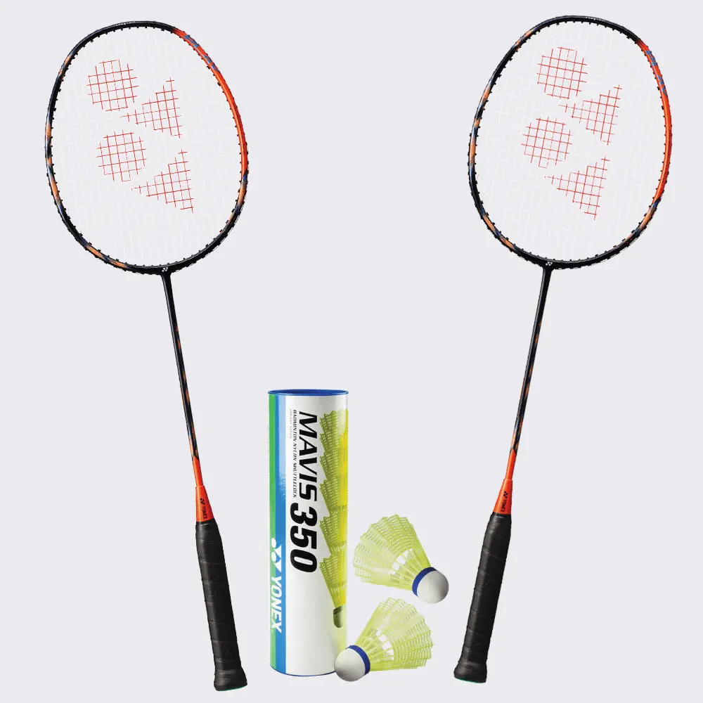 Yonex Badminton Combo Set (2 Astrox 77 Play Rackets + 1 Tube Of Mavis 350 Shuttlecock) 1