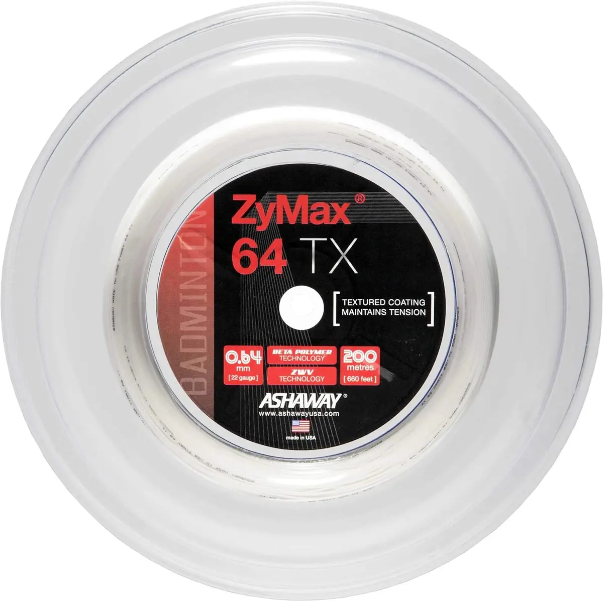 Ashaway Zymax 64 Tx Badminton String Reel (200M) 1