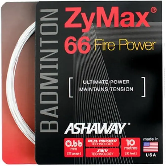 Ashaway Zymax 66 Fire Power Badminton String (10M) 1