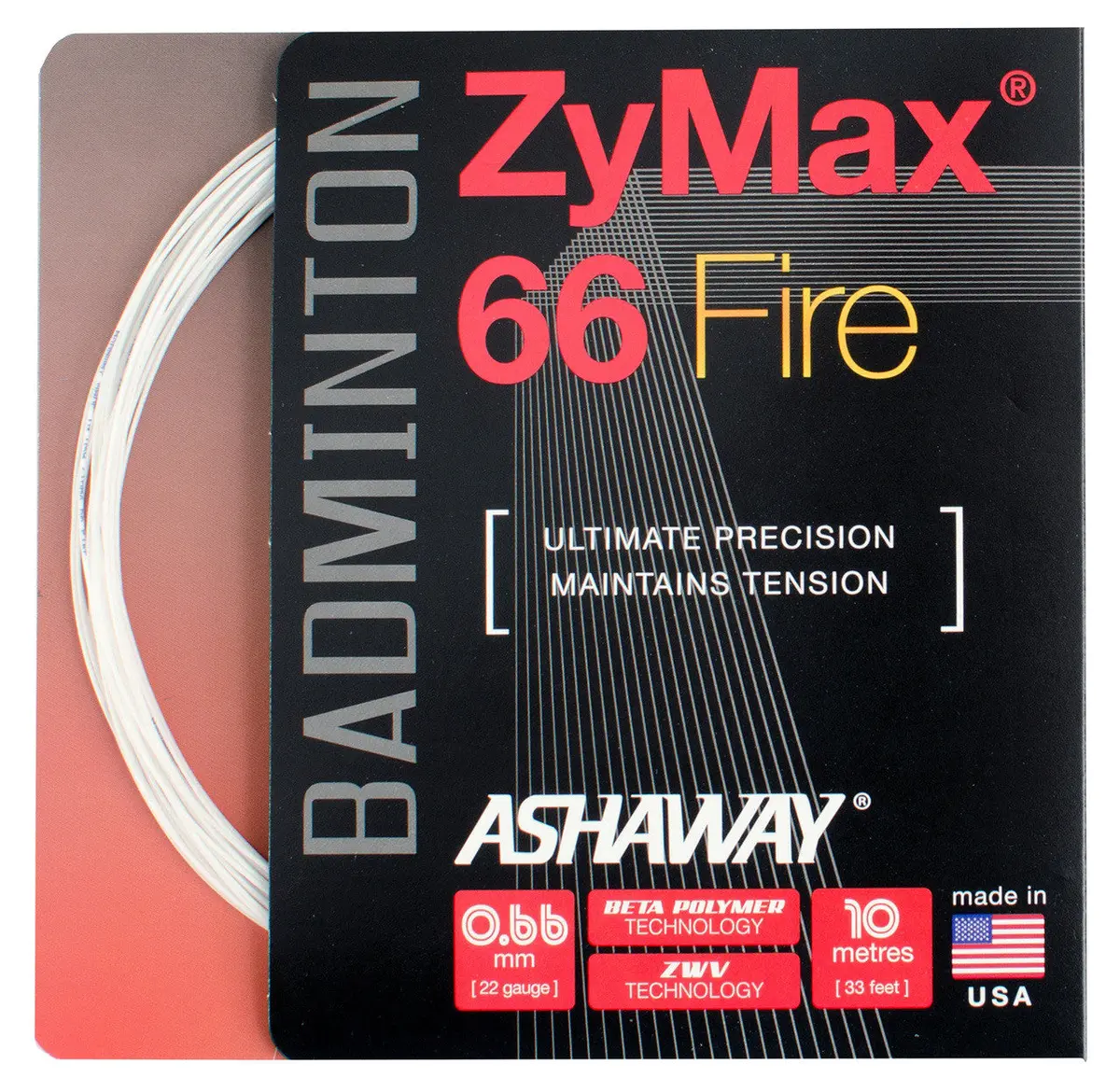 Ashaway Zymax 66 Fire Badminton String Set (10M) 1